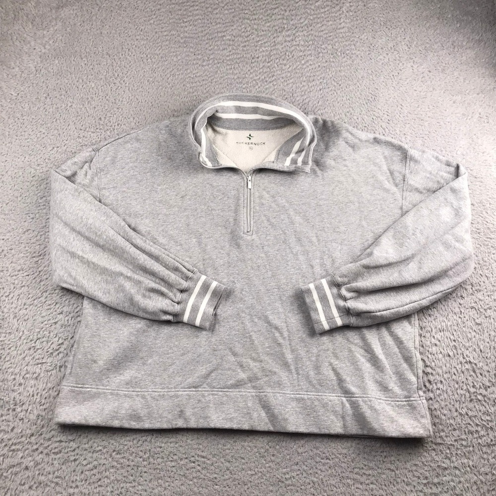 Tuckernuck Tnuck Sport Carlson Quarter Zip Sweatshirt Women XL Gray Pullover
